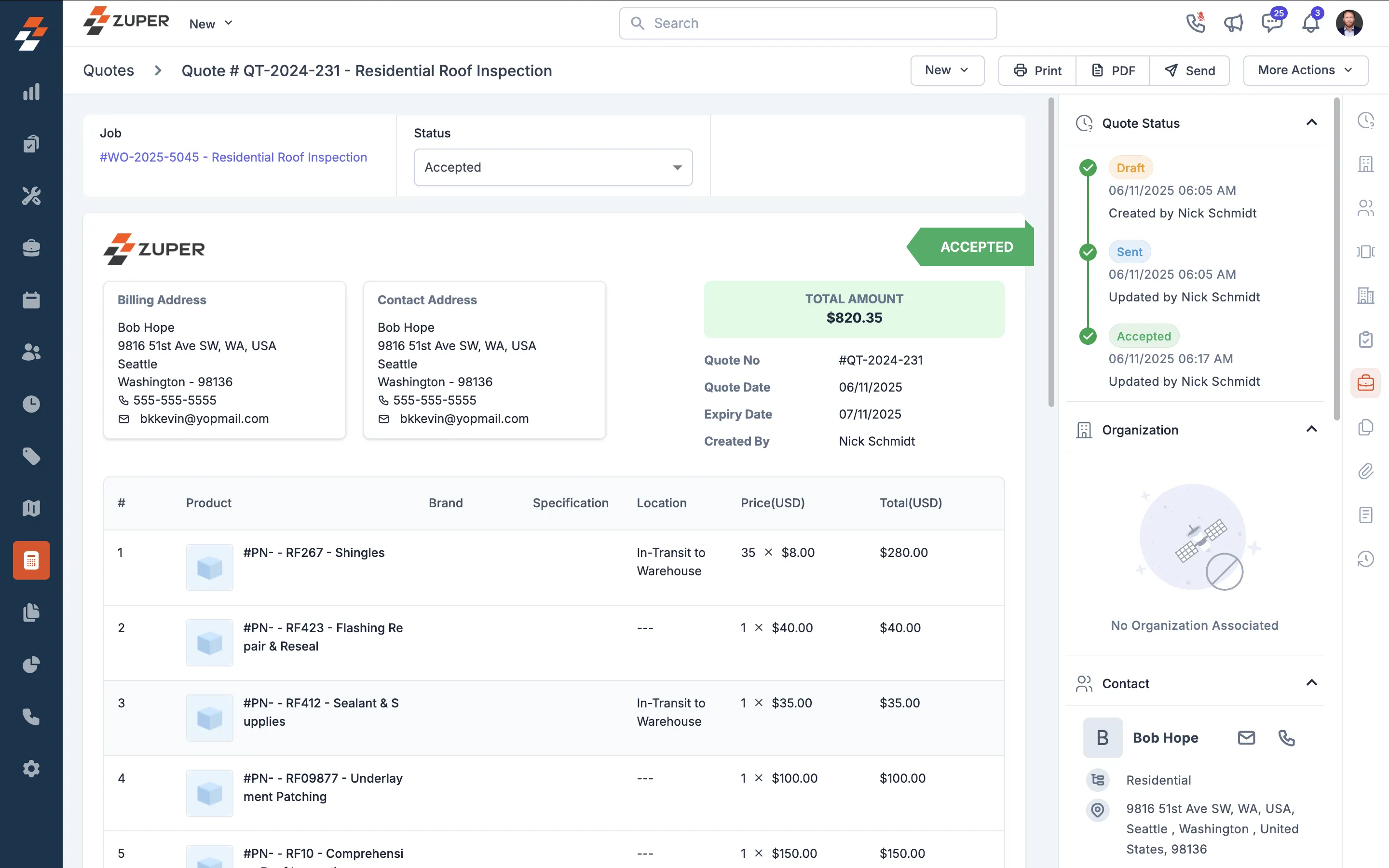 Roofing Estimating Software screenshot