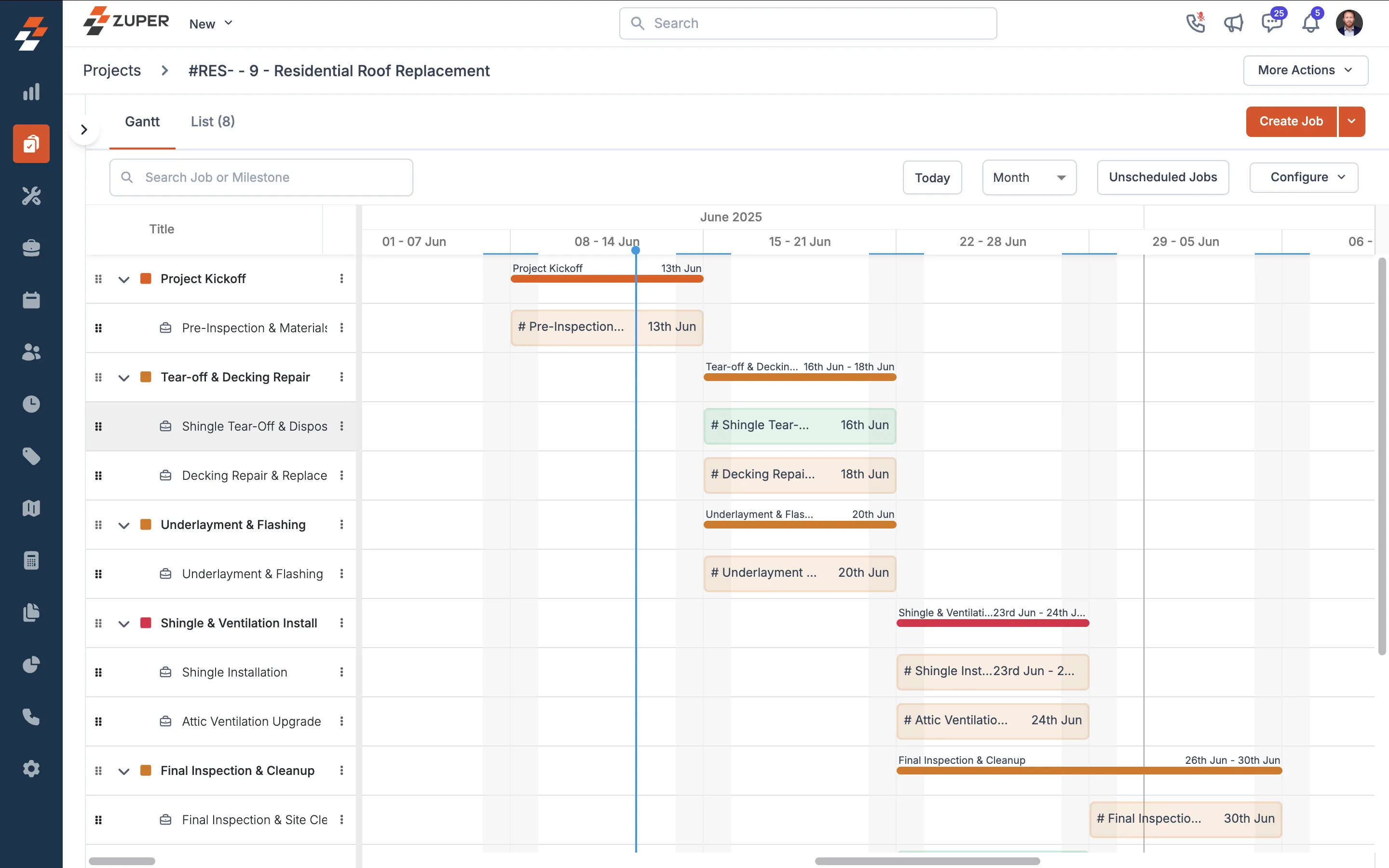 Roofing Project Management Software screenshot
