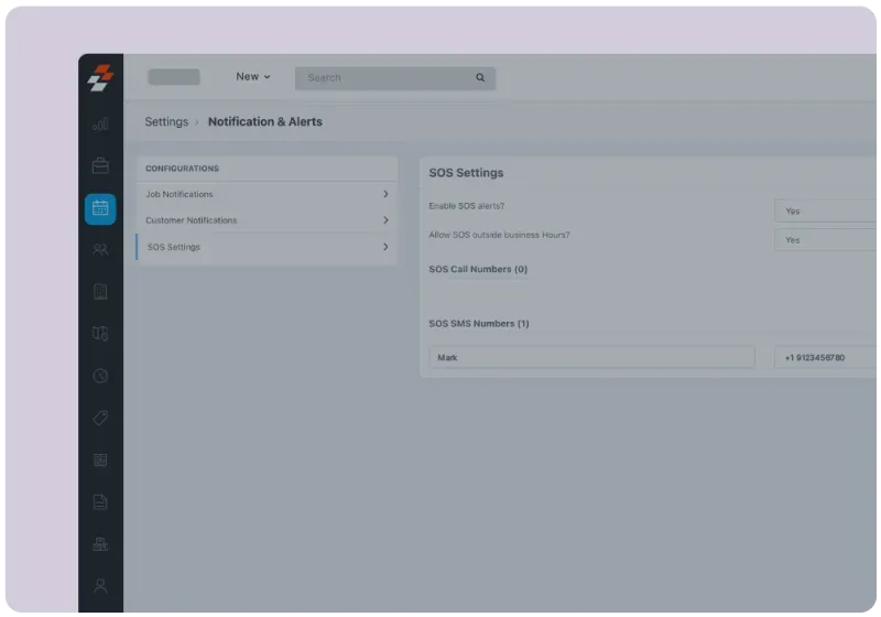 Customer-facing notification examples showing appointment and service updates