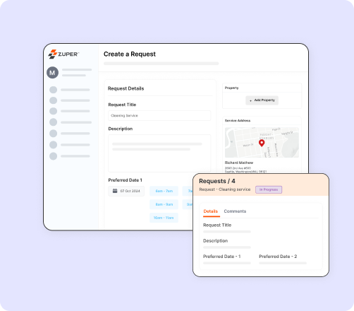 Request and track services interface