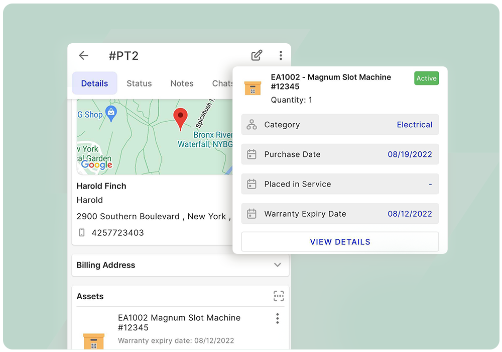 Preventive maintenance schedule showing upcoming service tasks for equipment