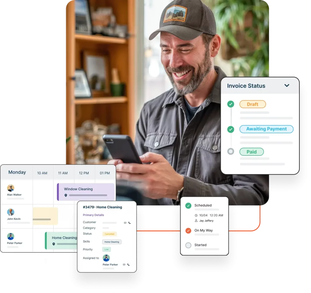 Field service management software dashboard