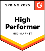 G2 High Performer Mid-Market Spring 2025