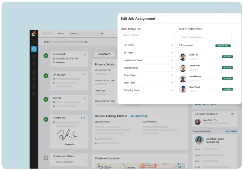 Zuper mobile app on smartphone