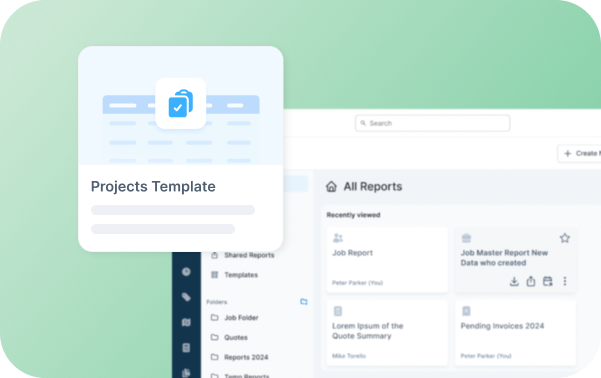 Reports and templates view