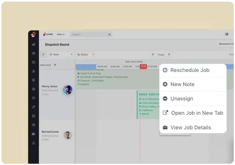 Zuper scheduling board