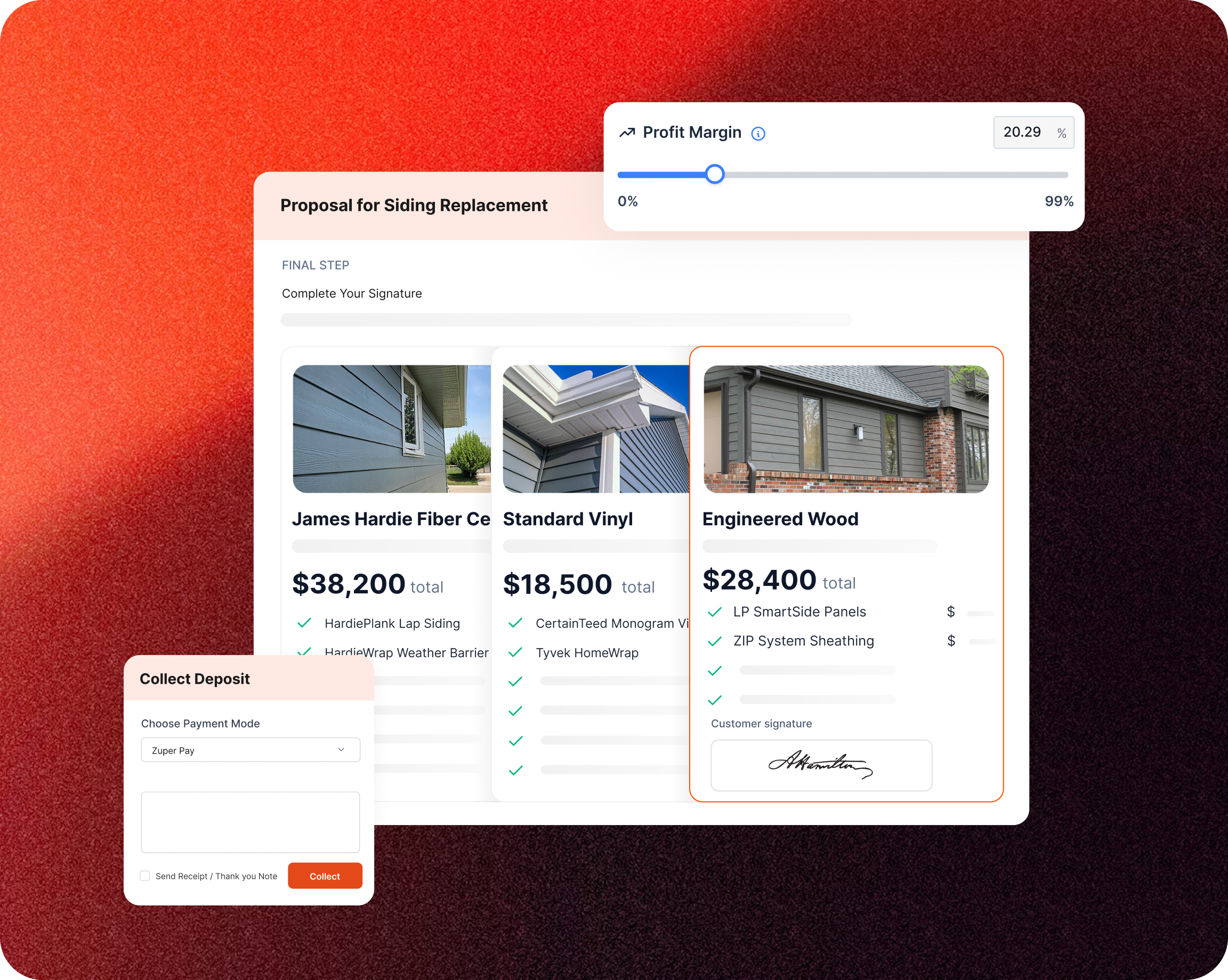 Good Better Best proposal with financing