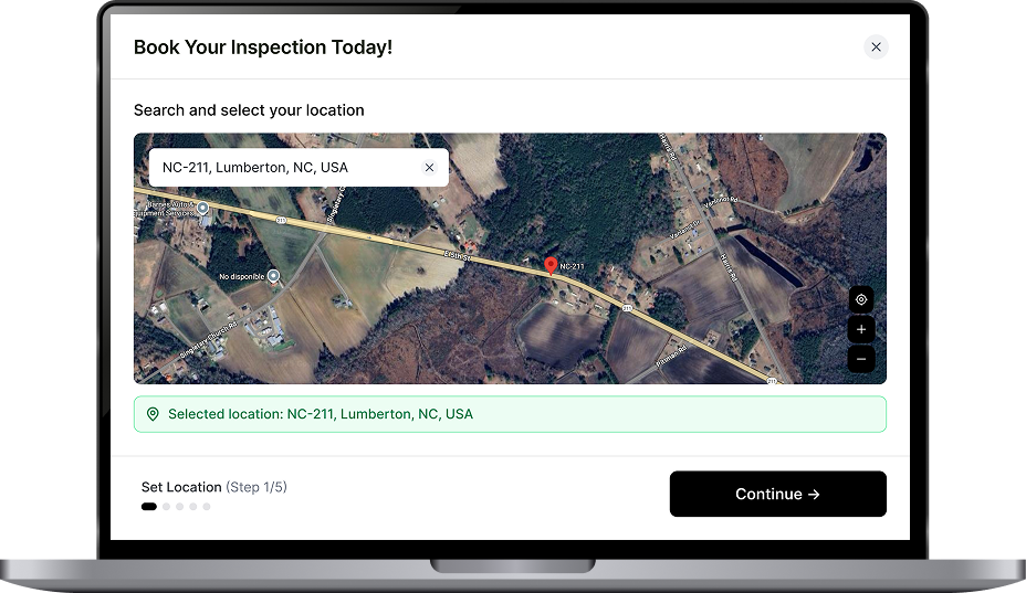 Phone showing roof inspection transcription interface